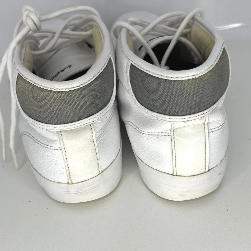 Lacoste Quiet Luxury Ampthill Chunky Mid Top Sneakers Size 10.5 White Leather